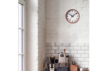 Image of Mondaine Offical Swiss Railway Wall Clock, Red, 25cm, A990.CLOCK.11SBC