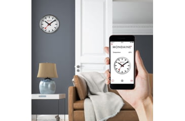 Image of Mondaine Stop2Go Smart Wall Clock, Silver, 25cm, MSM.25S10