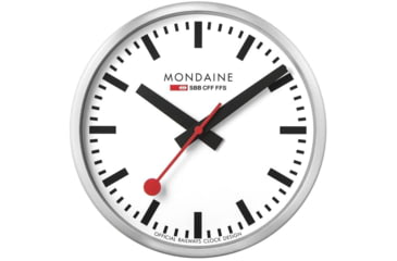 Image of Mondaine Wall 25cm Clock, Silver, 25cm, A990.CLOCK.16SBB