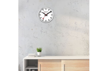 Image of Mondaine Wall 25cm Clock, Silver, 25cm, A990.CLOCK.16SBB
