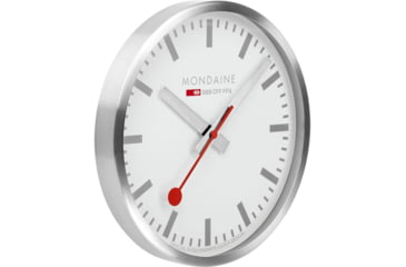Image of Mondaine Wall Kitchen Clock, Silver, 40cm, A995.CLOCK.17SBV