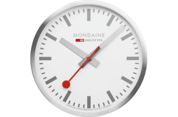 Image of Mondaine Wall Kitchen Clock, Silver, 40cm, A995.CLOCK.17SBV