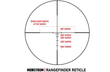 Image of Monstrum 1-4x20 Rifle Scope with Rangefinder Reticle and Medium Profile Scope Rings, Flat Dark Earth, TS1420-R-RG