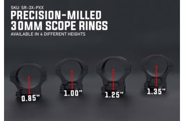 Image of Monstrum 30mm Precision Picatinny V2 Scope Rings w/Level Bubble, 1 in, Black, SR-3XLB-P100