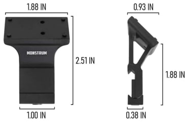Image of Monstrum 45 Degree Micro Red Dot Picatinny Mount, Hard Anodized, Black, ZD20