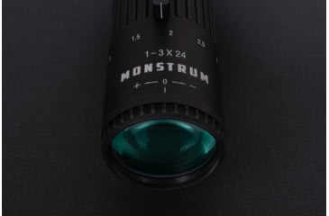 Image of Monstrum G3 FFP LPVO Rifle Scope, 1-3x24mm, 30mm Tube, First Focal Plane, Illuminated FFP X1 Reticle, MIL-STD 8625 Type III Hard-Anodized, Black, G3F1324-BLK