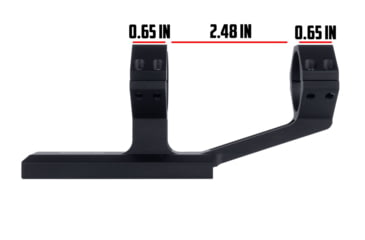 Image of Monstrum H-Series V2 Hollow Frame Offset Cantilever Picatinny Scope Mount, 1in, Black, MH255-B