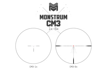 Image of Monstrum Archangel X2 1-6x24mm LPVO 30mm Tube Rifle Scope, First Focal Plane