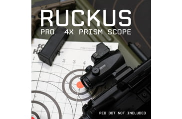 Image of Monstrum Ruckus Pro 4x20mm Prismatic Red Dot Sight w/ Piggyback Mount&amp;Shake Awake