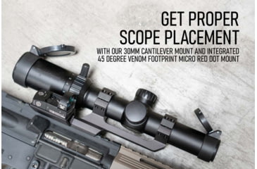 Image of Monstrum Offset Picatinny Scope Mount w/45 Degree Venom Footprint Micro Red Dot, 30mm, Black, ZS311-B