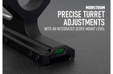 Image of Monstrum Slim Profile Series Offset Picatinny Scope Mount w/Integrated Level, 1 in, Black, ZR251-L-B