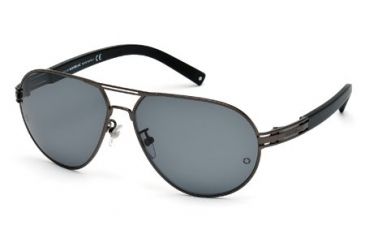 Image of Mont Blanc MB401S Sunglasses - Matte Gun Metal Frame Color, Smoke Polarized Lens Color