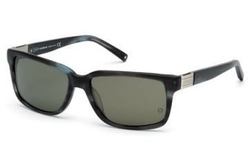 Image of Mont Blanc MB405S Sunglasses - Gray Frame Color, Green Lens Color