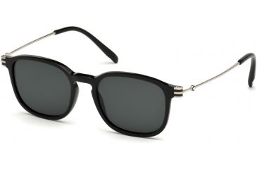 Image of Mont Blanc MB698S Sunglasses - Shiny Black Frame Color, Smoke Lens Color