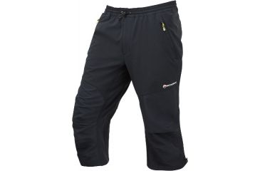 Image of Montane Alpine Stretch Capri Pant - Men's-Black/Kiwi-Small