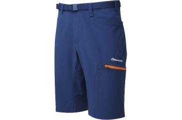Image of Montane Dyno Stretch Shorts - Men's-Antarctic Blue/Tangerine-12 in-X-Large