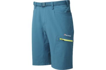 Image of Montane Dyno Stretch Shorts - Men's-Zanskar Blue/Wild Lime-12 in-Large