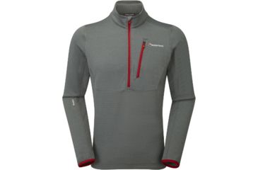 Image of Montane Power Up Pull-On - Men's-Stratus Grey/Alpine Red-Small