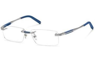 Image of Montblanc MB0349 Eyeglass Frames - Shiny Light Ruthenium Frame Color