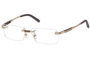 Image of Montblanc MB0349 Eyeglass Frames - Shiny Rose Gold Frame Color