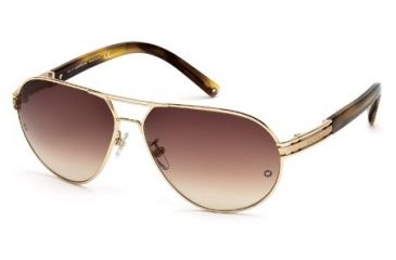 Image of Montblanc MB401S Sunglasses - Shiny Rose Gold Frame Color, Gradient Brown Lens Color
