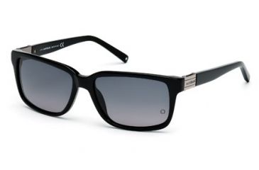 Image of Montblanc MB405S Sunglasses - Shiny Black Frame Color, Gradient Smoke Lens Color