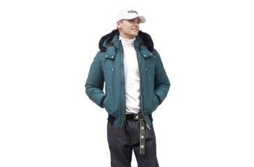 Image of Moose Knuckles Ballistic Bomber - Men's, Green Ash/Black Fox, Small, MK2000-MB-740-S