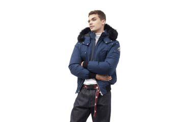 Image of Moose Knuckles Ballistic Bomber - Men's, Jasper Blue/Black Fox, Extra Large, MK2000-MB-455-XL