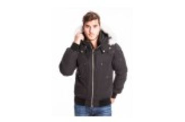 Image of Moose Knuckles Ballistic Bomber - Men's, Navy/Black Fur, Medium, 241630