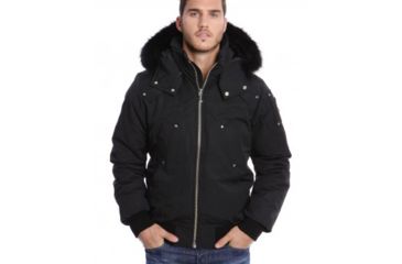 Image of Moose Knuckles Ballistic Bomber - Men's, Black/Black Fur, Medium, 241634