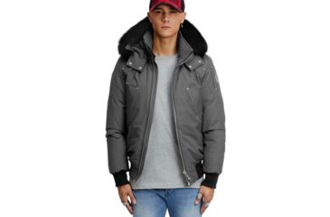 Image of Moose Knuckles Ballistic Bomber - Men's, Granite With Black, Medium, MK2000MB-256-M