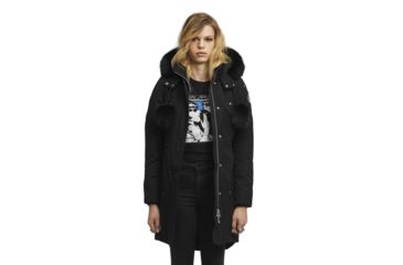 Image of Moose Knuckles Stirling Parka - Women's-Black/Black Fur-Large