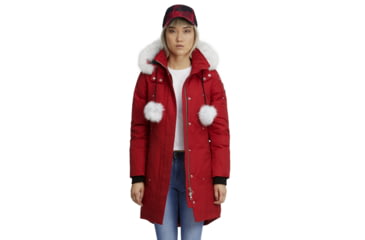 Image of Moose Knuckles Stirling Parka - Women's-Deep Red-X-Small