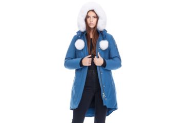 Image of Moose Knuckles Stirling Parka Womens, Chambray Blue / Natural, XS, MK2003LP-529-XS
