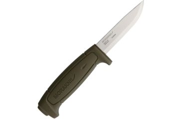 Image of Mora Basic 511 Fixed Blade Green Fixed Blade Knife, 3.5in, Carbon Steel, Standard Edge, Green Polypropylene Handle FT01828