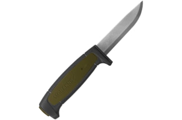 Image of Morakniv Basic 511/Green Knife, 8in Overall, 3.5in Carbon Steel Blade, Black/Green Synthetic Handle, Black Molded Plastic Sheath, M-13249