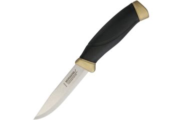 Image of Mora Companion 125 Fixed Blade Knife, 4in, Stainless Steel, Standard Edge, Satin, Black, Rubber Handle FT01774