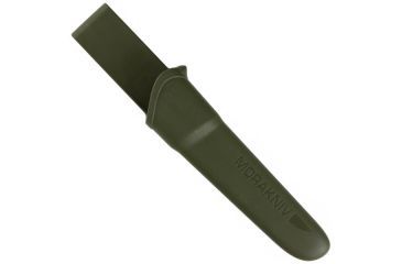 Image of Mora Companion MG, BLK/Green Rubber Handle, CF, Plain w/Sheath, M-11863