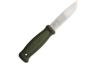 Image of Mora Kansbol Multi-Mount Sheath Fixed Blade Knife, 4.25in, Stainless Steel, Standard Edge, Satin, OD Green, TPR Handle FT01753