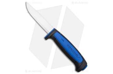 Image of Morakniv Basic 511 Fixed Blade Knife, 3.50in, High Carbon Steel, Clip Point Blade, Polymer Black/Blue Handle, Steel/Black/Blue, 8.00in, BHQ-108522