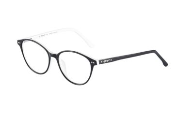 Image of Morgan 201124 Single Vision Prescription Eyeglasses, Black White Frame, 201124-6616SV