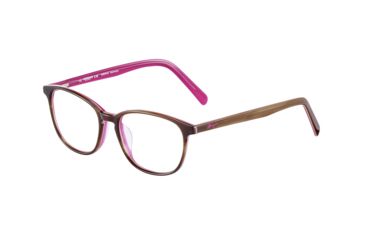 Image of Morgan 201128 Progressive Prescription Eyeglasses, Pink/Brown Structure Frame, 201128-4254PR