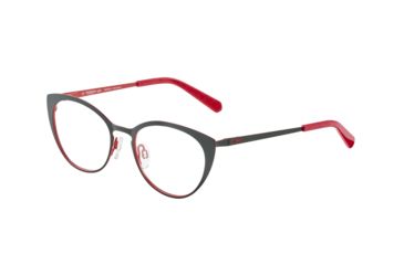 Image of Morgan 203176 Progressive Prescription Eyeglasses, Grey Matte/Red Frame, 203176-1030PR