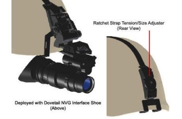 Image of Morovision Helmet Mount L2 Ratchet Strap Bracket with Integrated Base and Universal NVG Mount MVA-28300G06