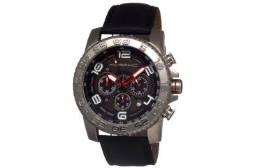 Image of Morphic 0202 M2 Series Mens Watch, Black Dial w/ Black Leather Band, Stainless Steel Case MPH0202