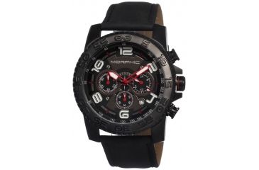 Image of Morphic 0204 M2 Series Mens Watch, Black Dial w/ Black Leather Band, Black Stainless Case MPH0204