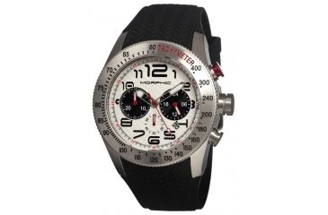 Image of Morphic 0701 M7 Series Mens Watch, White Dial w/ Black Silicone Band, Stainless Steel Case MPH0701