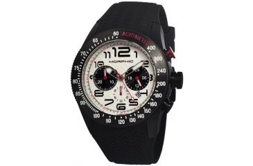 Image of Morphic 0703 M7 Series Mens Watch, White Dial w/ Black Silicone Band, Black Stainless Case MPH0703