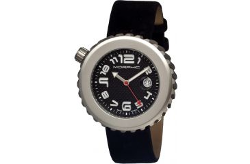 Image of Morphic 1301 M13 Series Mens Watch, Black Dial w/ Black Leather Band, Stainless Steel Case MPH1301