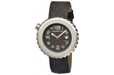 Image of Morphic 1302 M13 Series Mens Watch, Black Dial w/ Grey Leather Band, Stainless Steel Case MPH1302